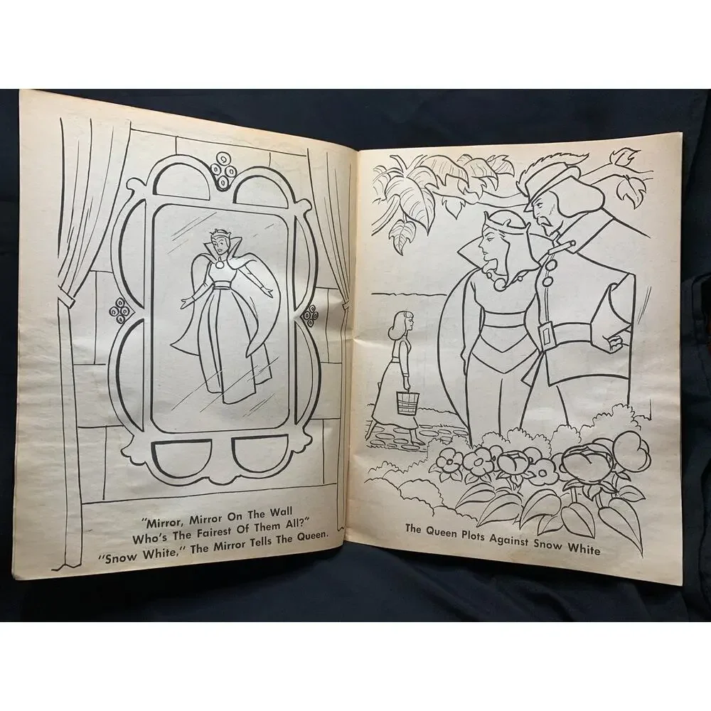 Vintage 1975 Snow White Seven Dwarfs Giant Coloring Book Playmore Unused Rare
